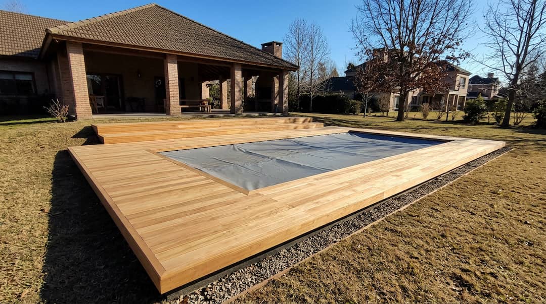 Deck de madera perimetral de pileta — Don Deck