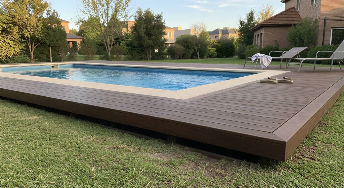 Estructura de deck perimetral de pileta — Don Deck