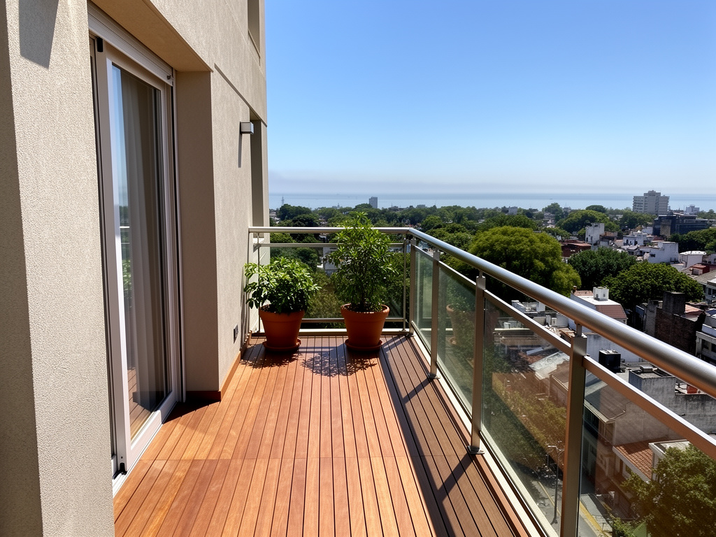 Deck de madera en balcón — Don Deck